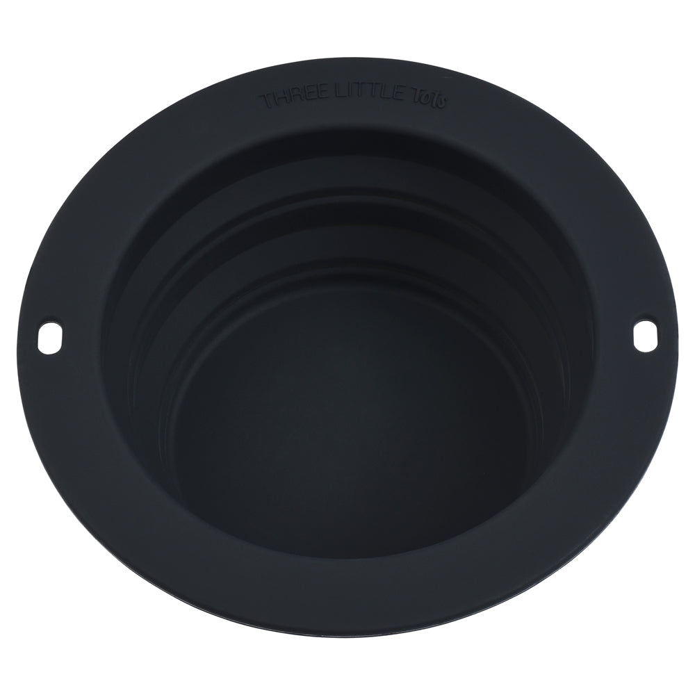 Three Little Tots Black Collapsible Bowl for Travel or Home