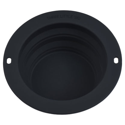 Three Little Tots Black Collapsible Bowl for Travel or Home