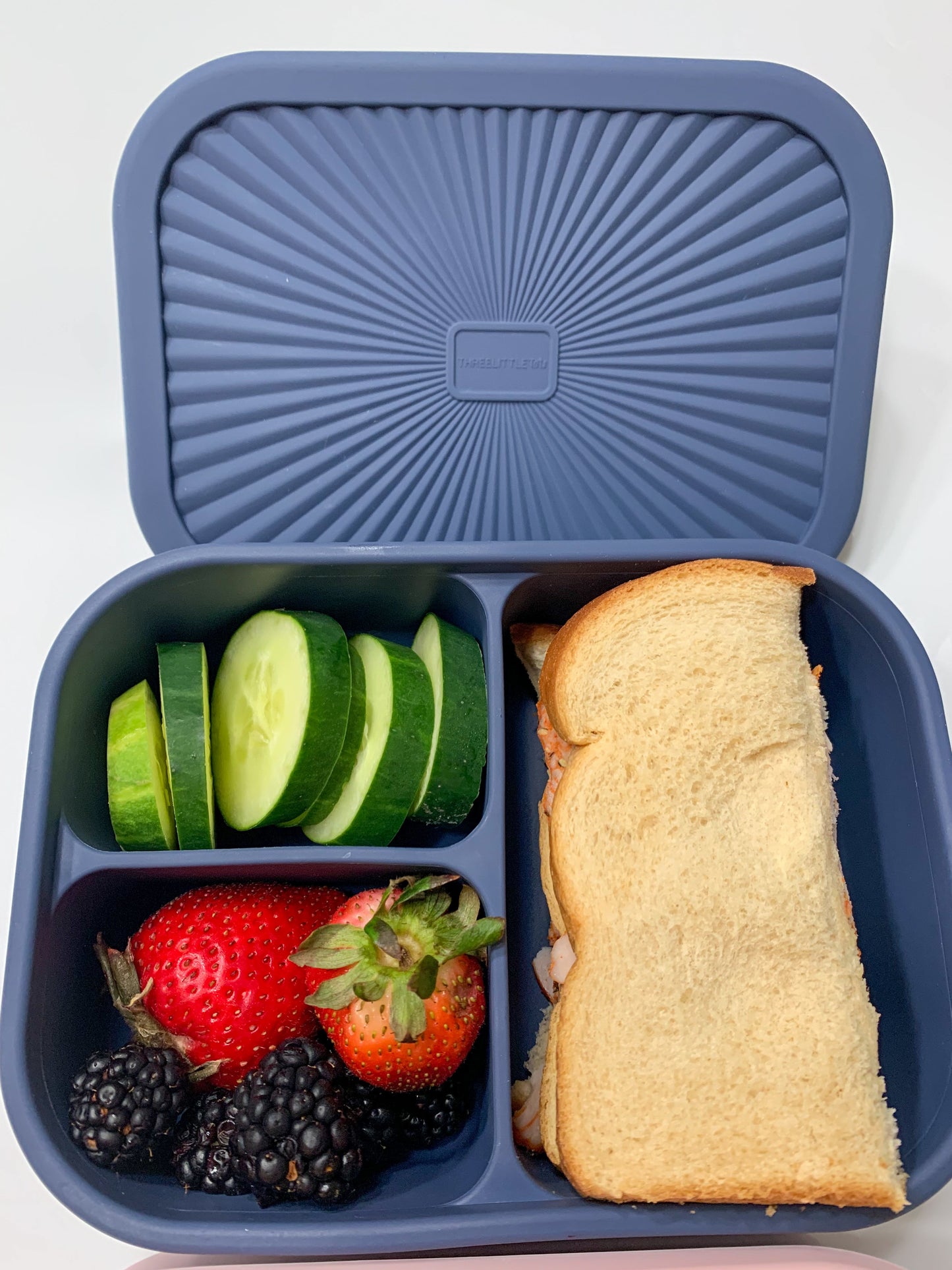 Three Little Tots Dusty Blue Bento Box for Kids or Adults