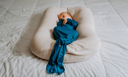 Three Little Tots Blue Knotted Newborn Baby Gown