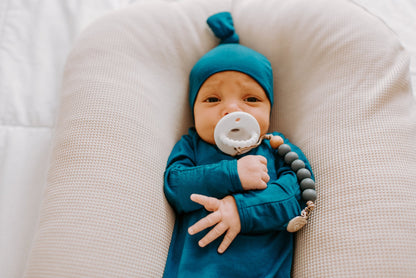 Three Little Tots Blue Knotted Newborn Baby Hat