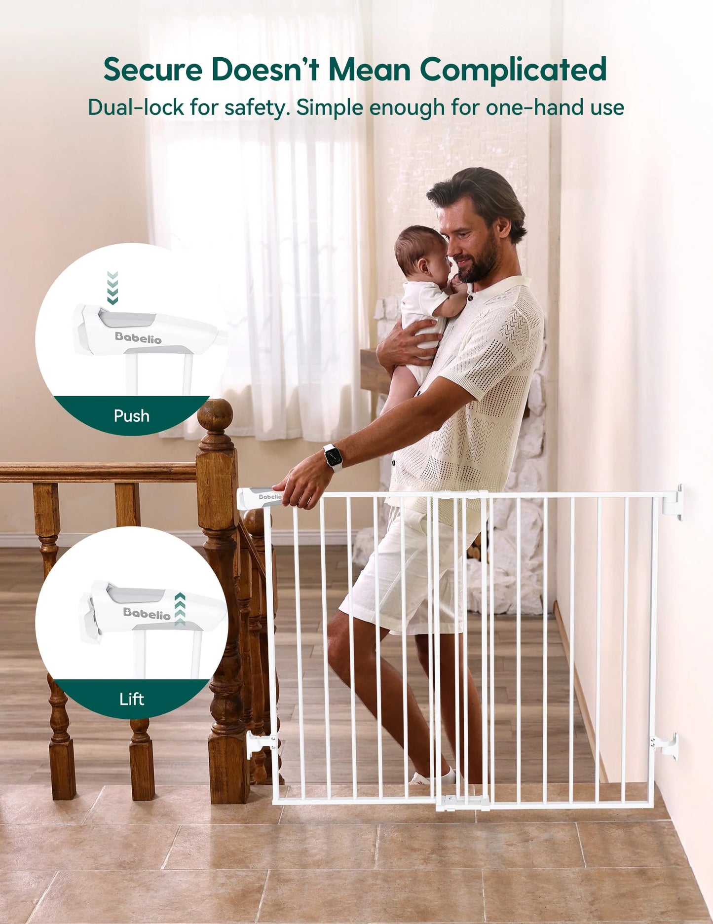 Babelio Boundless B17 | No-Trip Hardware-Mounted Baby Gate