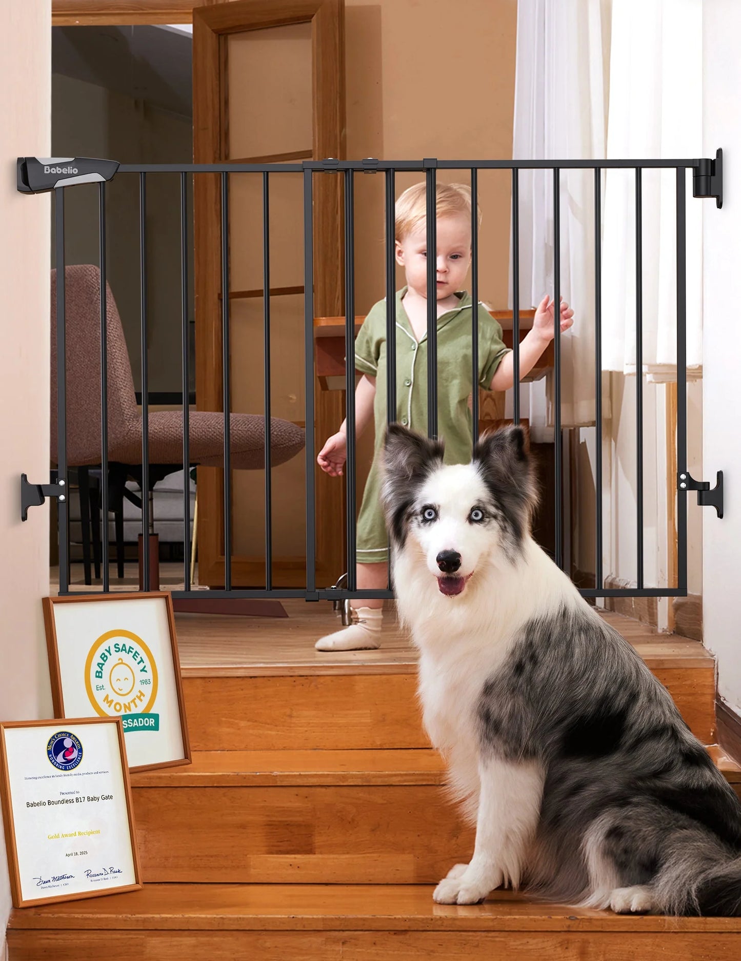 Babelio Boundless B17 | No-Trip Hardware-Mounted Baby Gate