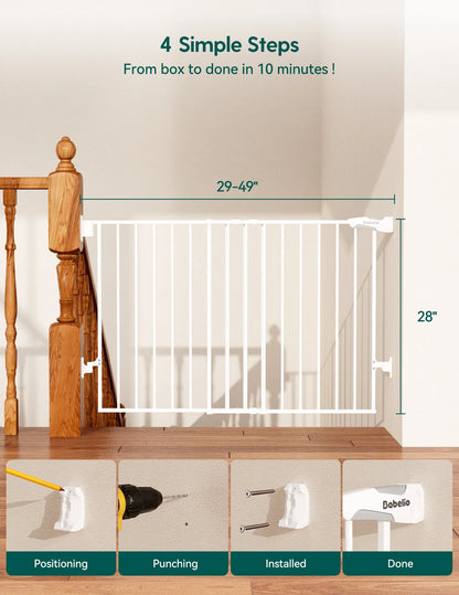 Babelio Boundless B17 | No-Trip Hardware-Mounted Baby Gate
