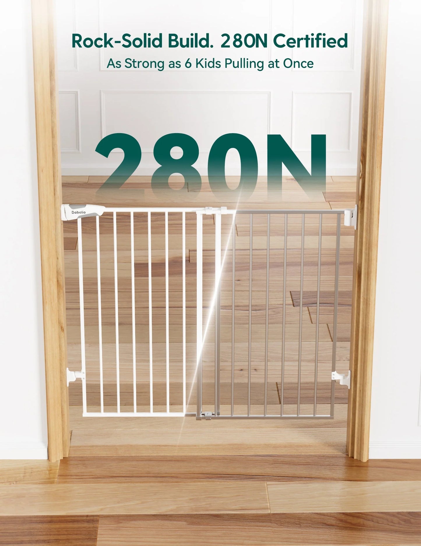 Babelio Boundless B17 | No-Trip Hardware-Mounted Baby Gate