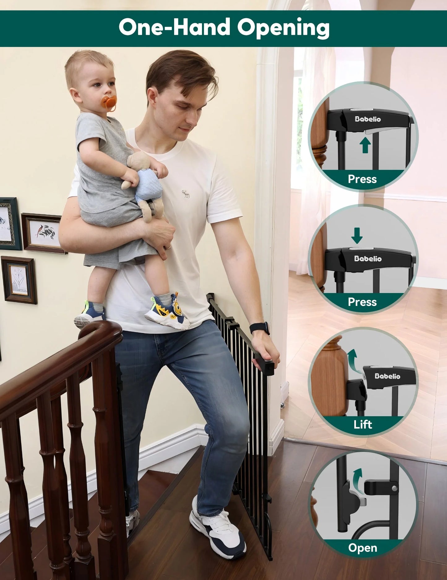 Babelio Boundless R30 ProFlex | Removable No-Trip Baby Gate