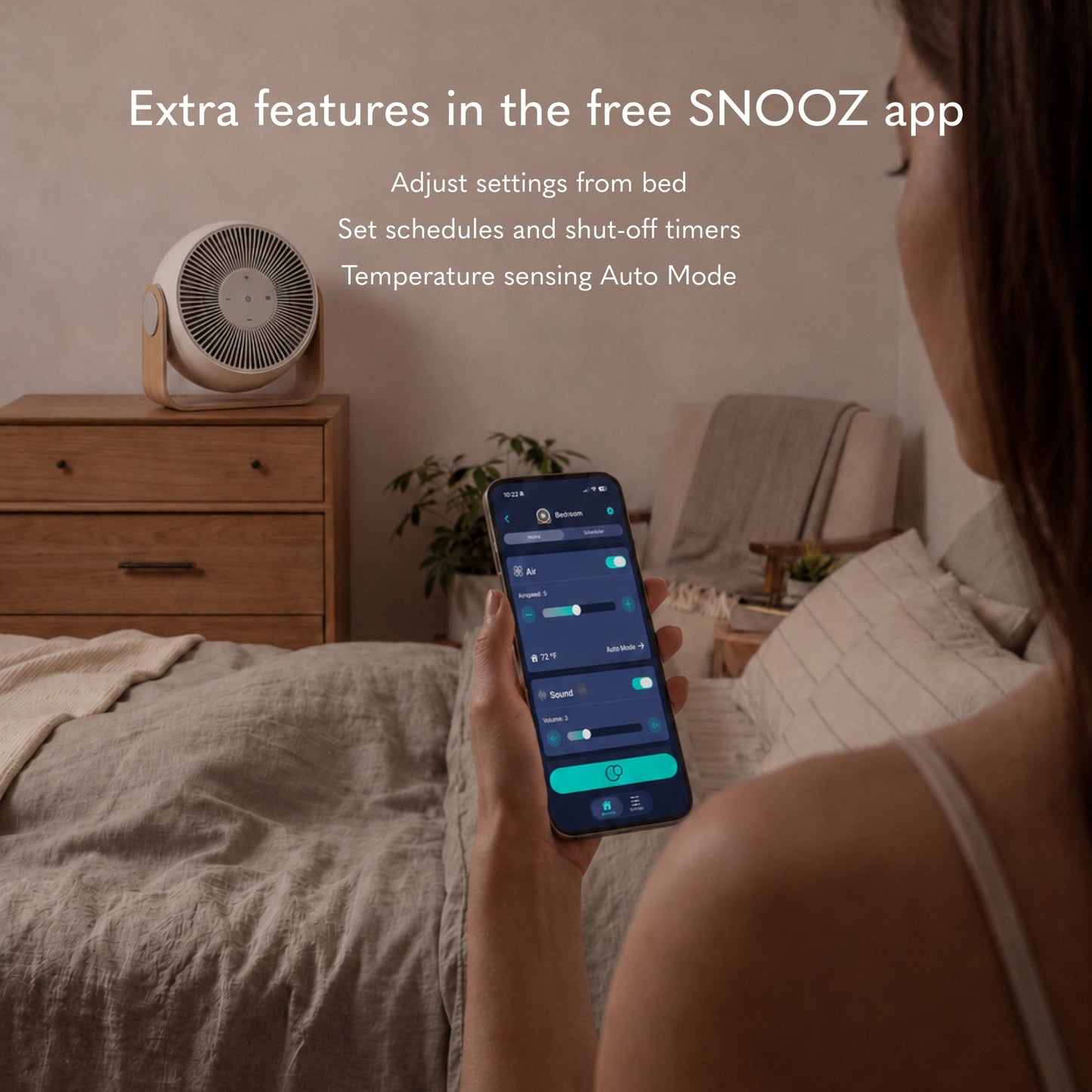 SNOOZ Breez 2 | 2-in-1 Smart Bedroom Fan & White Noise Machine