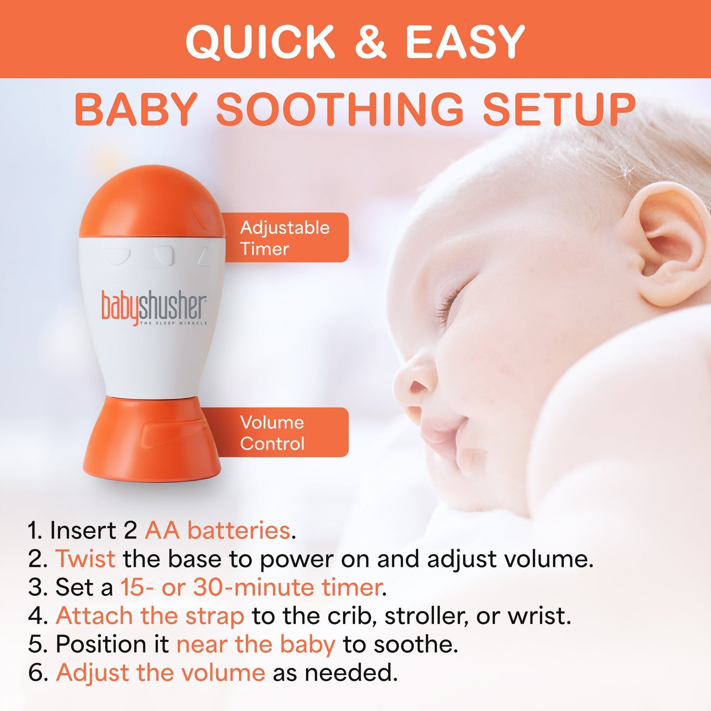 Baby Shusher Sound Machine – Real Human Shushing Sound