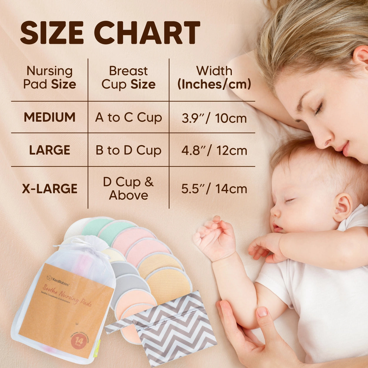 KeaBabies Soothe Reusable Nursing Pads For Breastfeeding