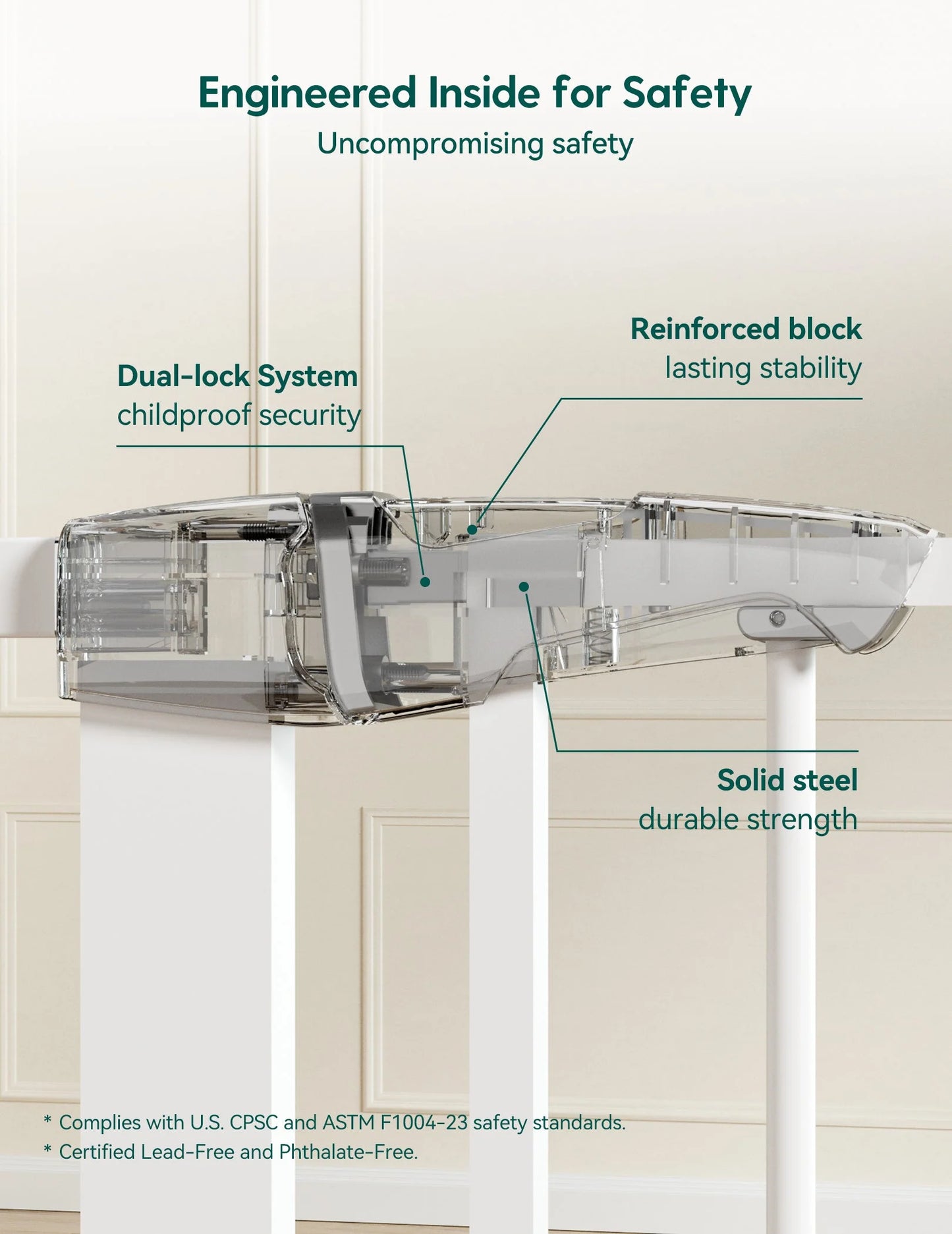 Babelio PressGuard P7 | Expandable Pressure-Mounted Baby Gate