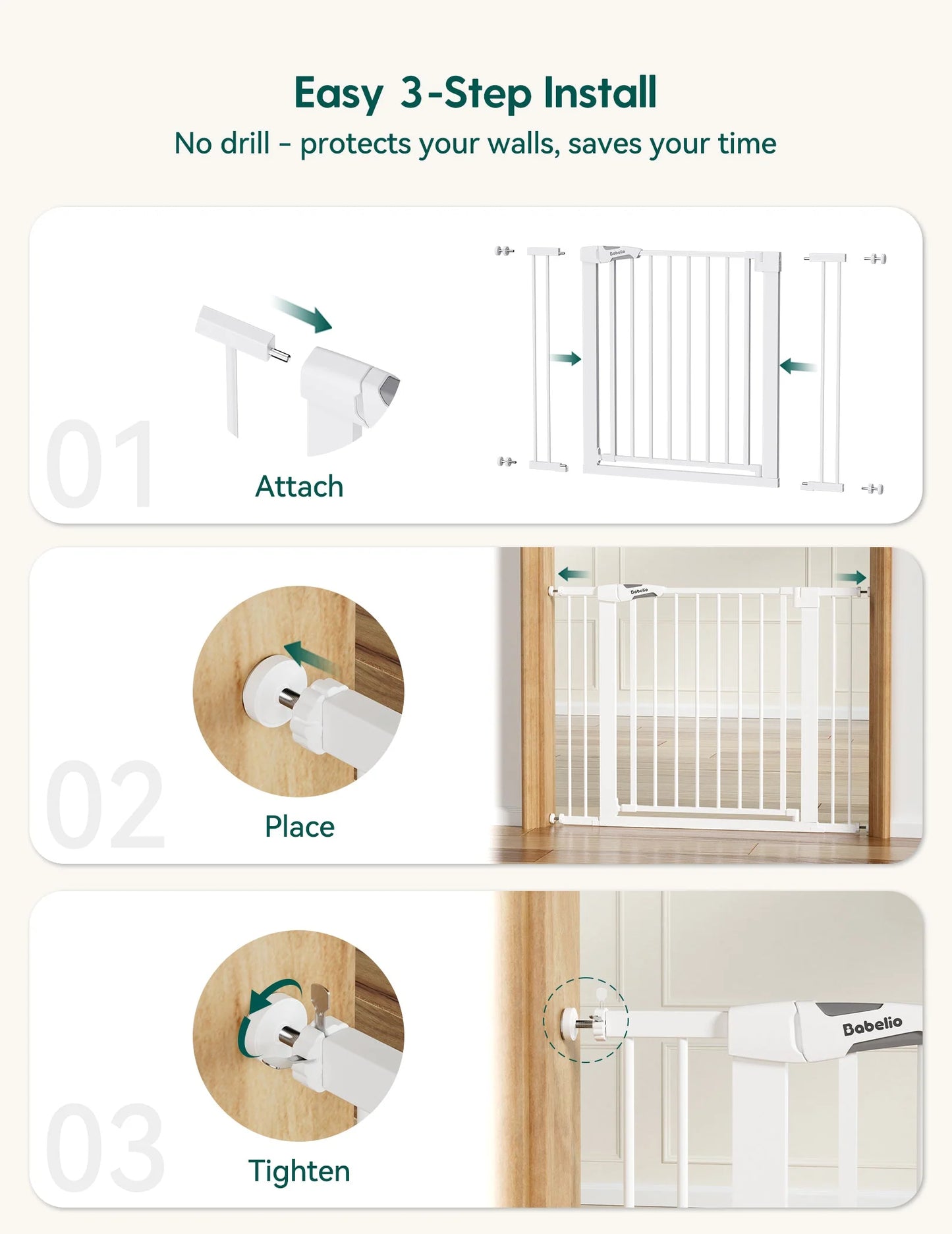 Babelio PressGuard C5&P7 | Versatile Baby Safety Gate