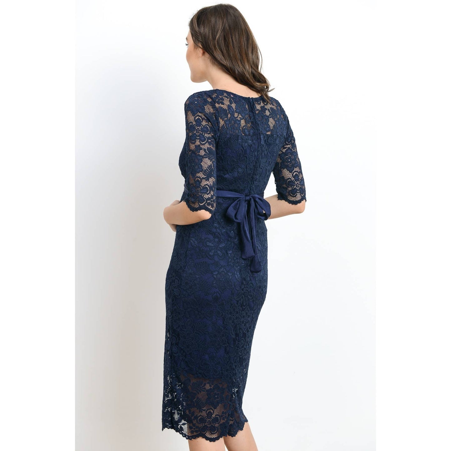 Floral Lace Baby Shower Knee Length Maternity Dress