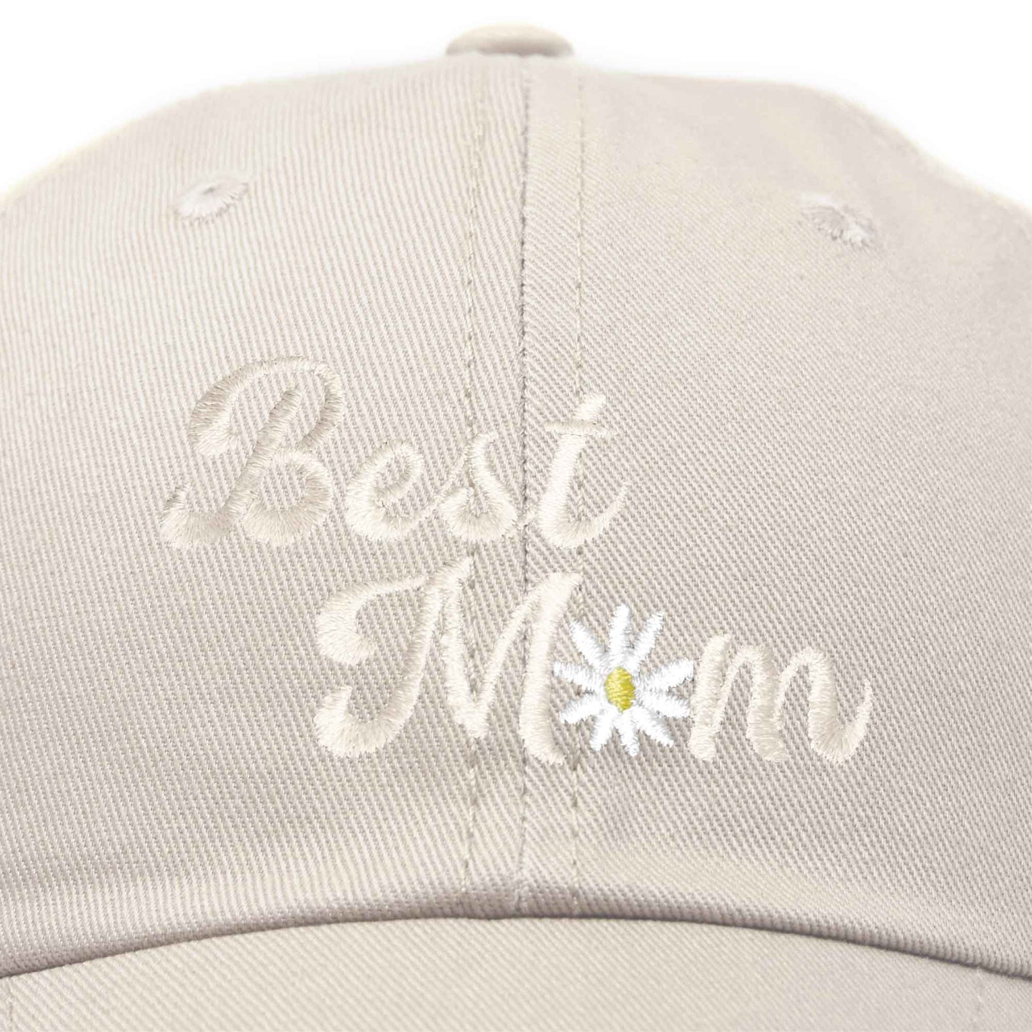 Embroidered Best Mom Daisy Cotton Hat