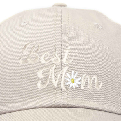 Embroidered Best Mom Daisy Cotton Hat