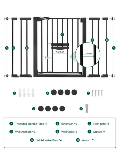 Babelio CatPrivilege F7 | Large Sliding Pet Door Baby Gate