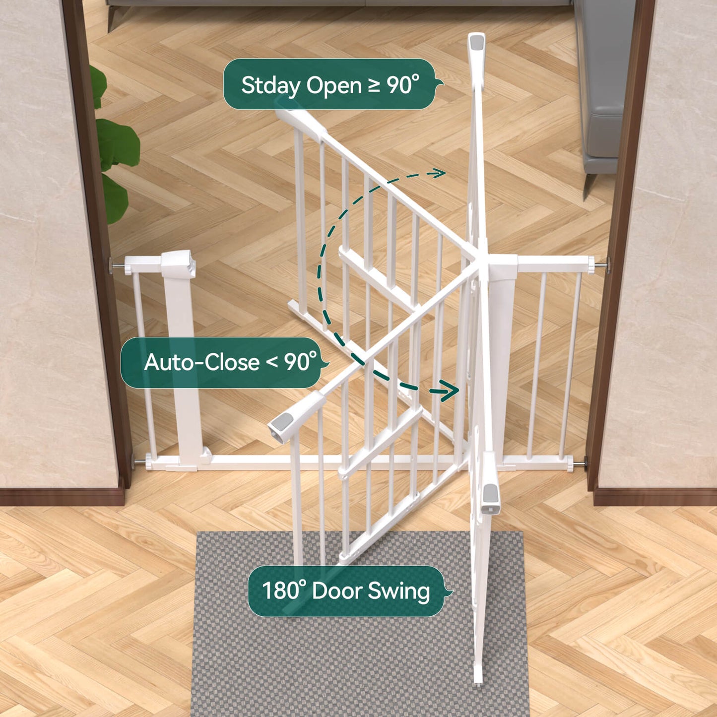 Babelio CatPrivilege F7 | Large Sliding Pet Door Baby Gate