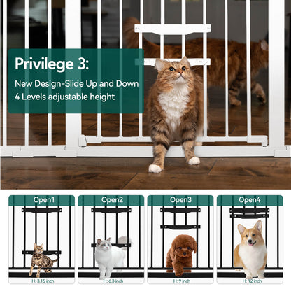 Babelio CatPrivilege F7 | Large Sliding Pet Door Baby Gate
