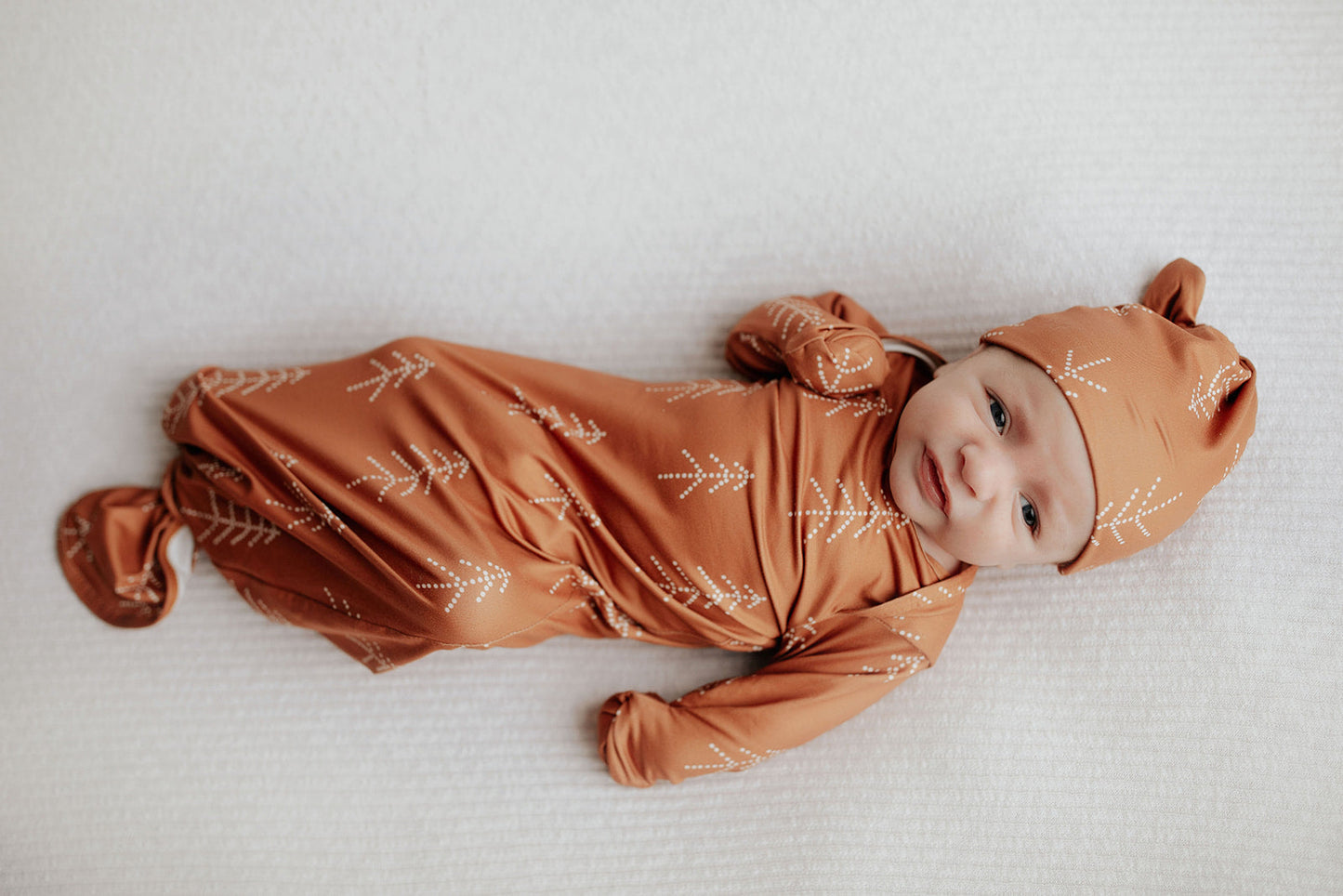 Three Little Tots Christmas Pine Tree Knotted Newborn Baby Gown
