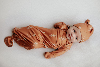 Three Little Tots Christmas Pine Tree Knotted Newborn Baby Gown