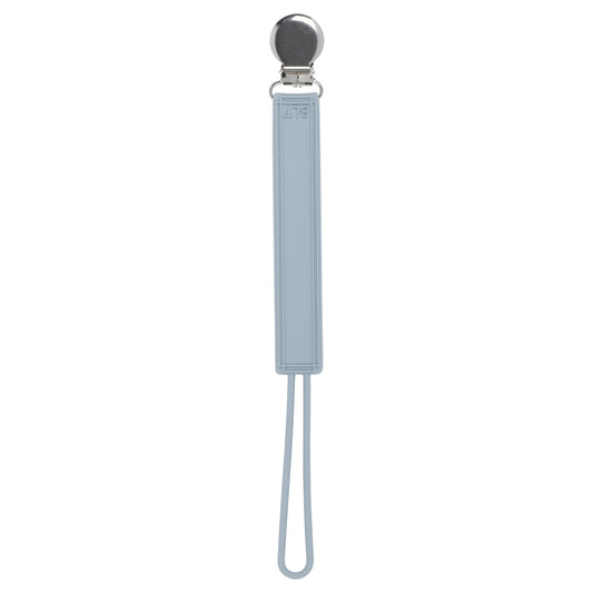 Three Little Tots Classic Gray All Silicone One Piece Pacifier Clip