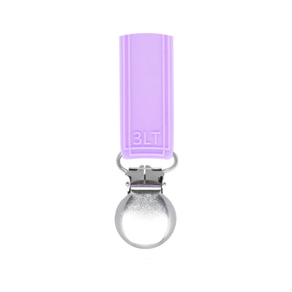 Three Little Tots Classic Lavender Purple Silicone One Piece Pacifier Clip