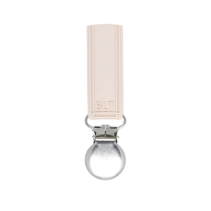 Three Little Tots Classic Tan Beige Neutral All Silicone One Piece Pacifier Clip