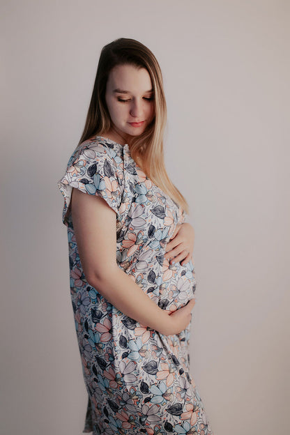 Three Little Tots Flower Bloom Labor and Delivery Nursing Hospital Gown