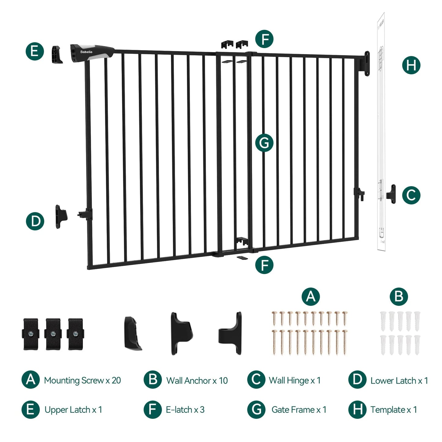 Babelio Boundless B17 | No-Trip Hardware-Mounted Baby Gate