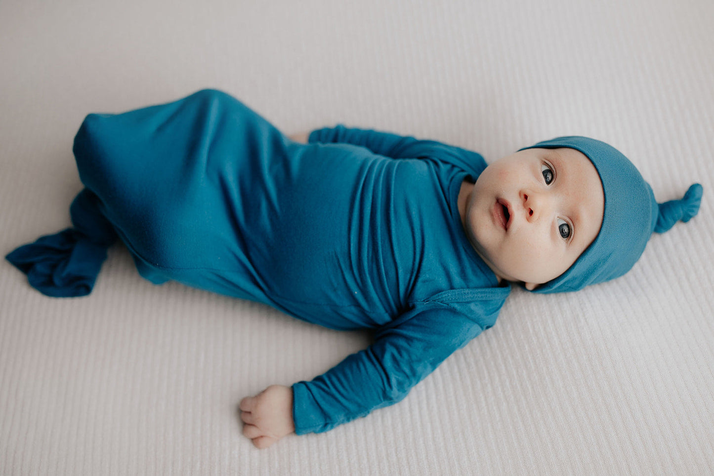 Three Little Tots Blue Knotted Newborn Baby Gown