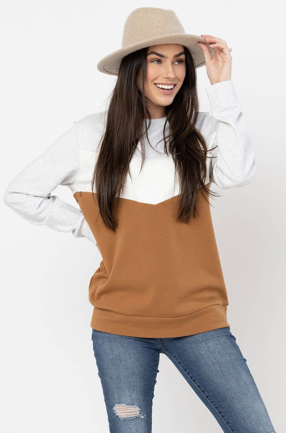 Sweetheart Nursing Sweatshirt - Camel