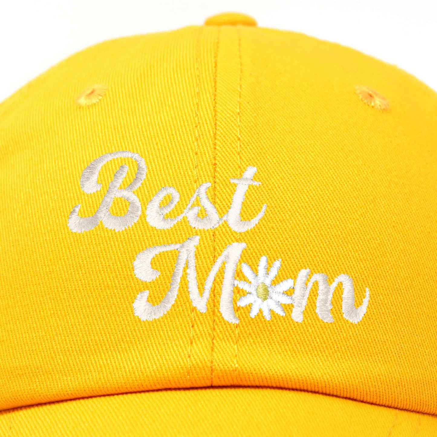 Embroidered Best Mom Daisy Cotton Hat