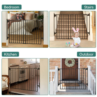 Babelio Boundless D8 | No Bottom Bar Baby Gate for Stairs