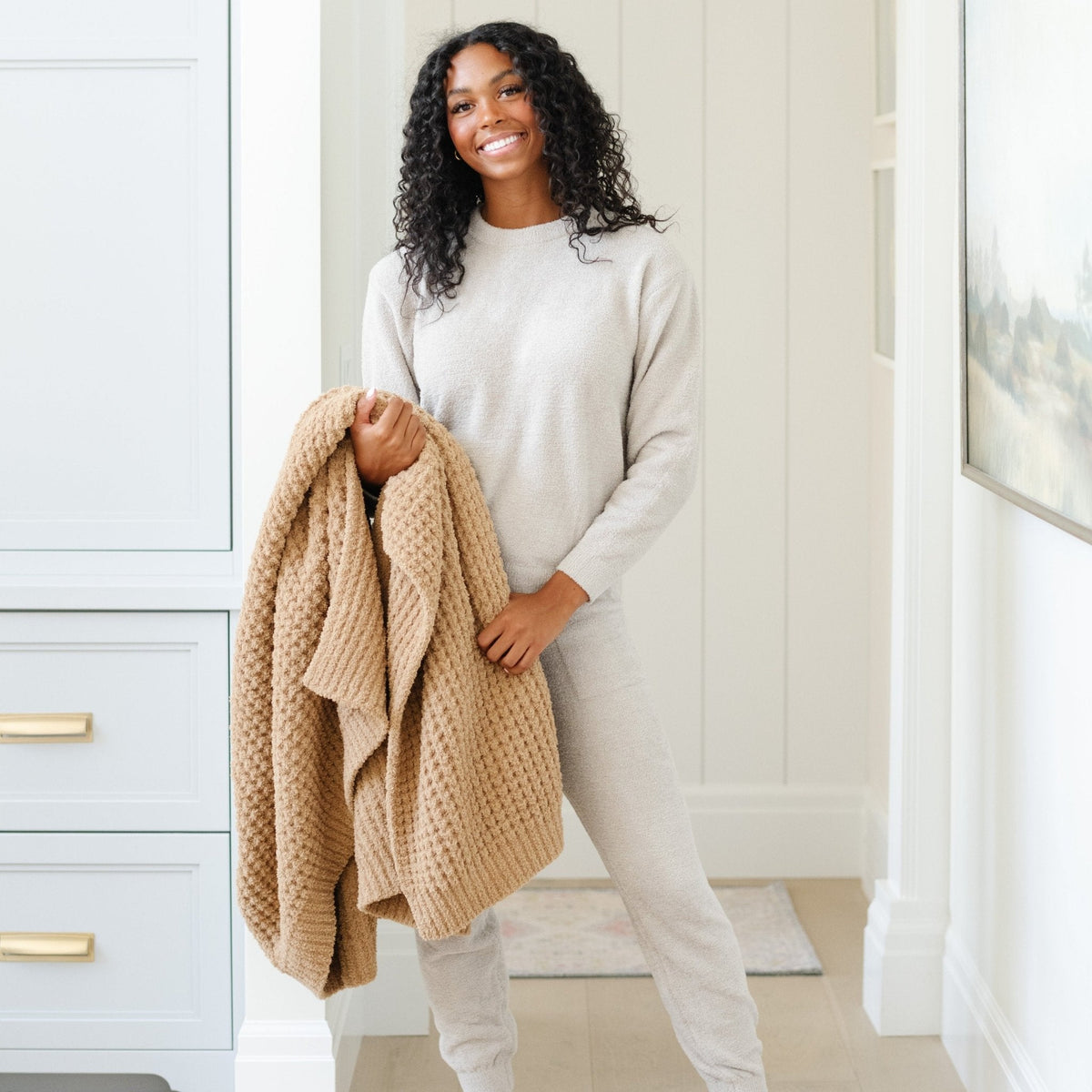 Saranoni Waffle Knit Throw Blankets