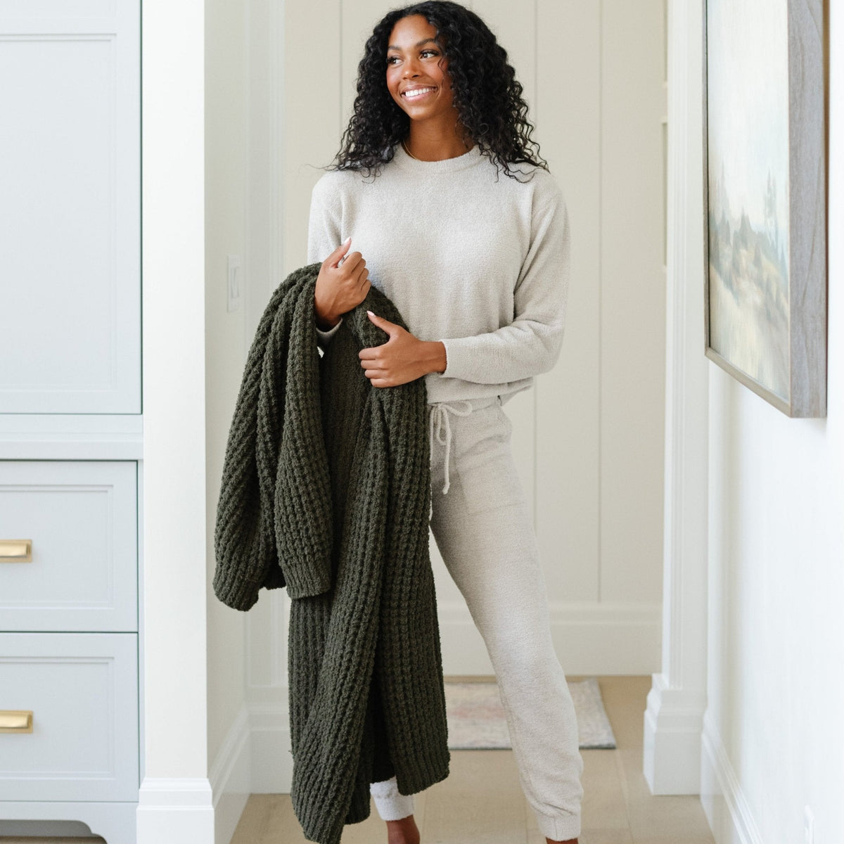Saranoni Waffle Knit Throw Blankets