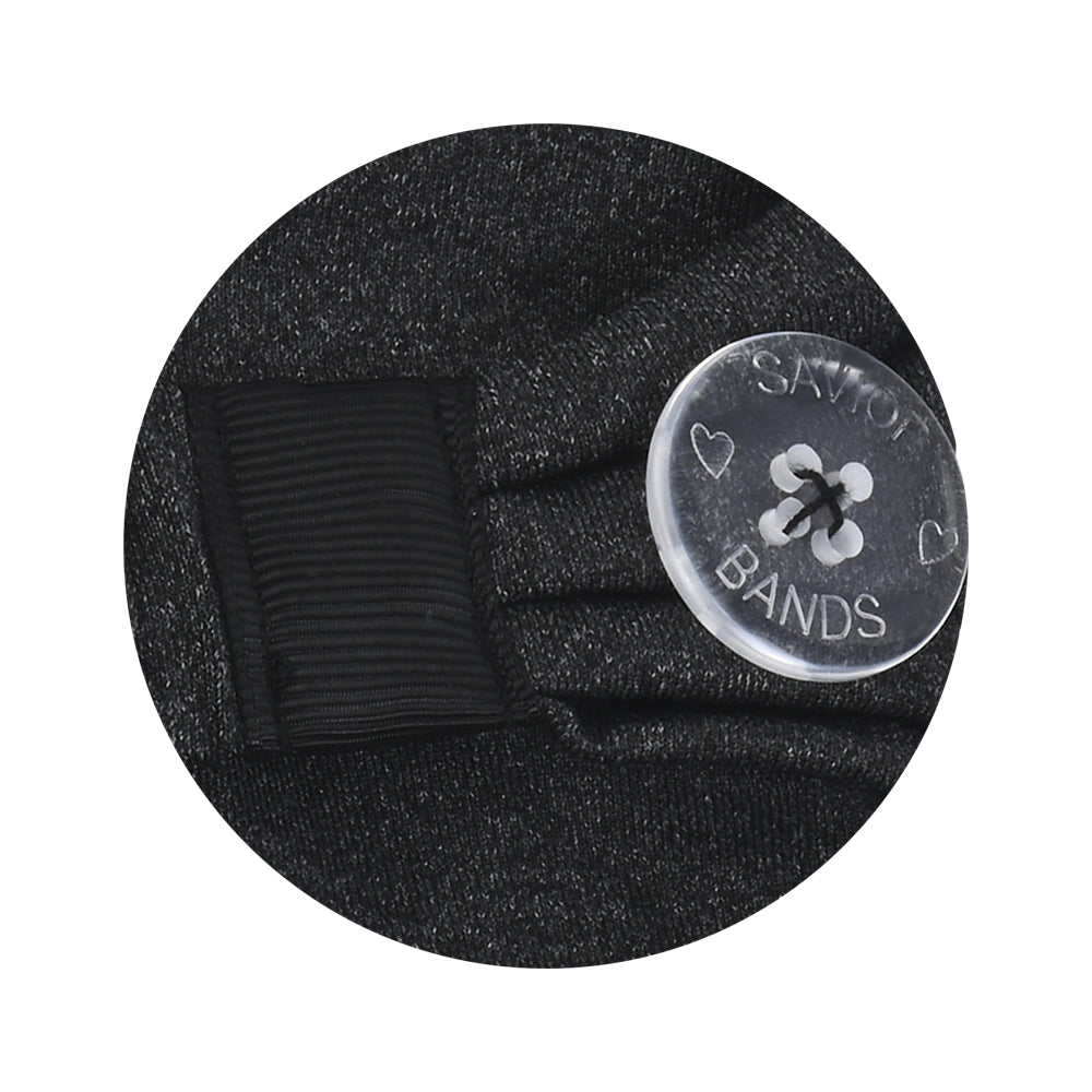 Three Little Tots Dark Gray Savior Headbands With Buttons for Masks