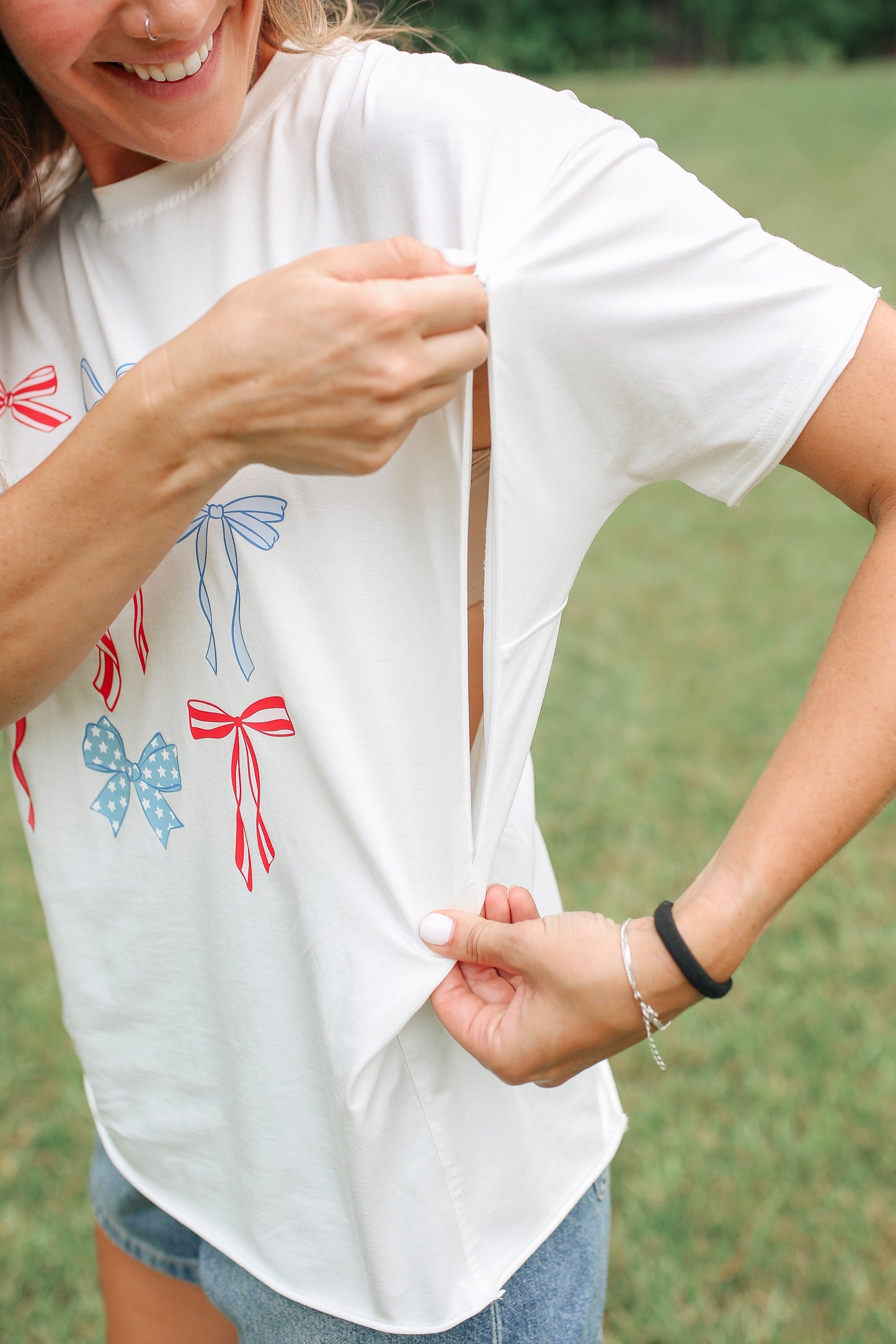 Movemama Relaxed Fit Zip Breastfeeding Tee