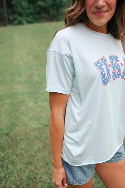 Movemama Relaxed Fit Zip Breastfeeding Tee - Special USA Edition (Final Sale)
