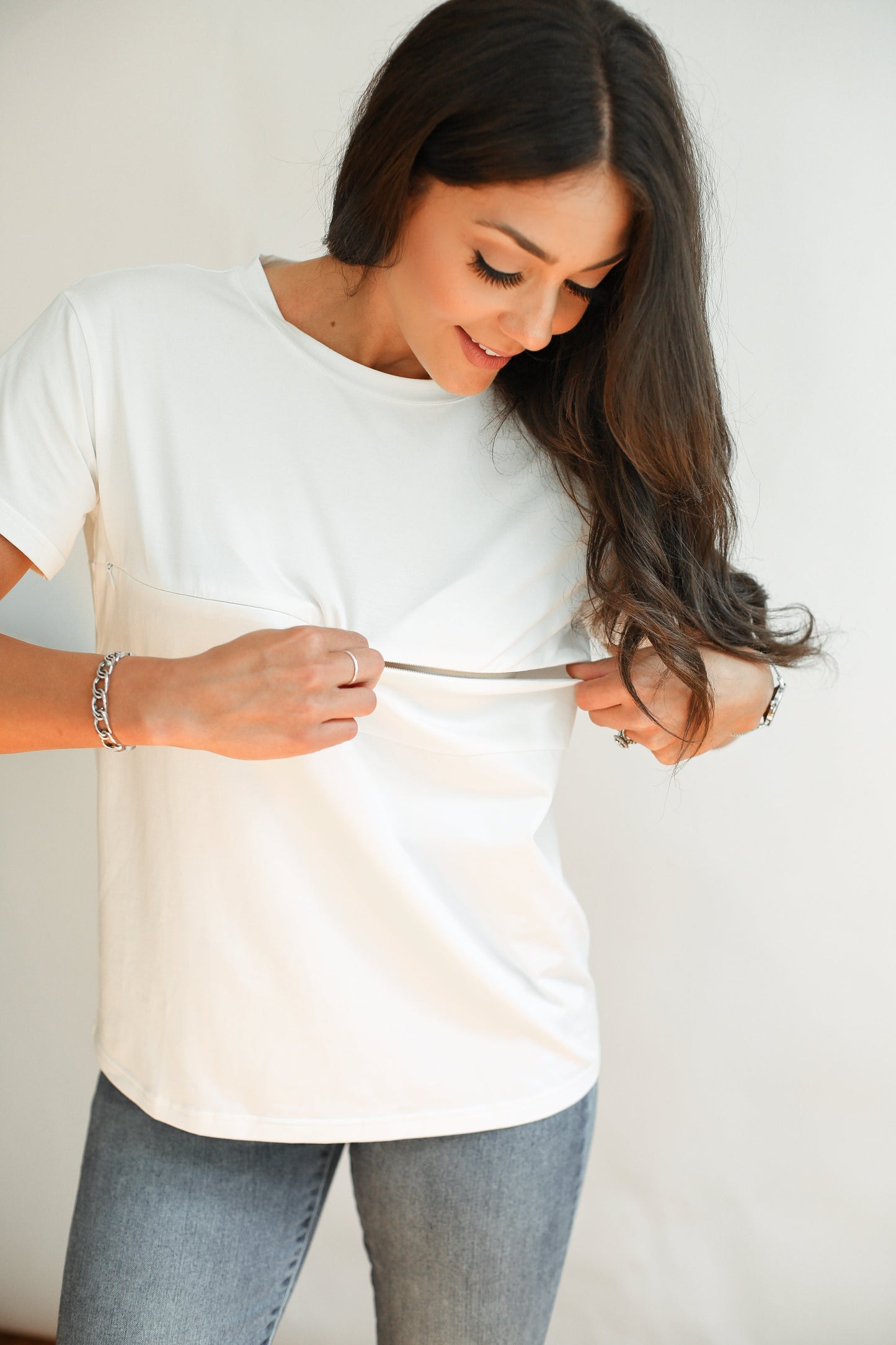 Movemama Full Zip Breastfeeding Tee