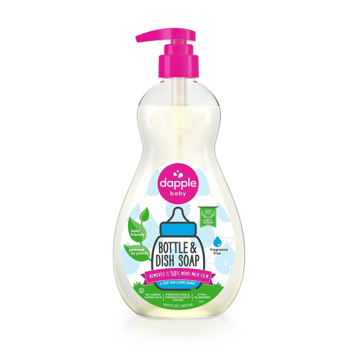 Dapple Baby Bottle & Dish Soap-Fragrance Free 16.9 oz.