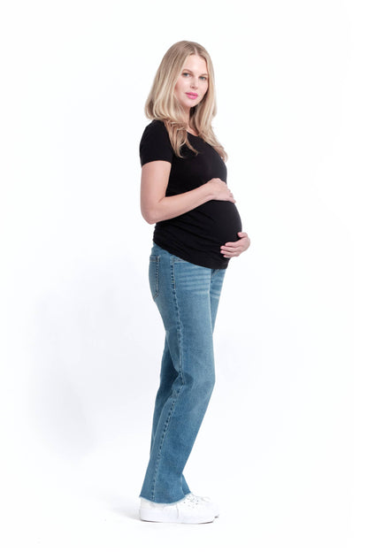 Maternity Straight Leg Jean w/ Bellyband