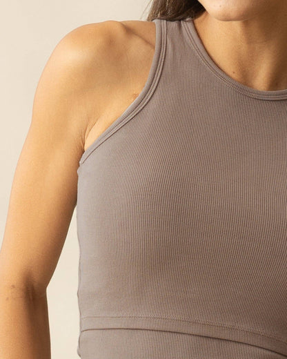 Ribbed Bamboo Racerback Nursing Tank in Fall Colors