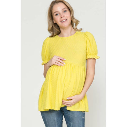 Puff Sleeve Babydoll Ruched Top