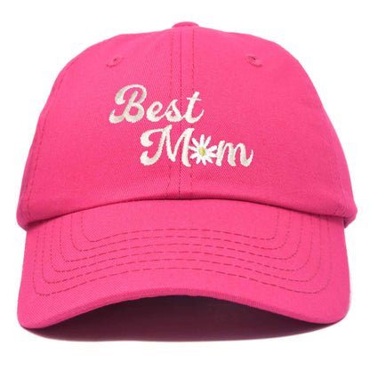 Embroidered Best Mom Daisy Cotton Hat