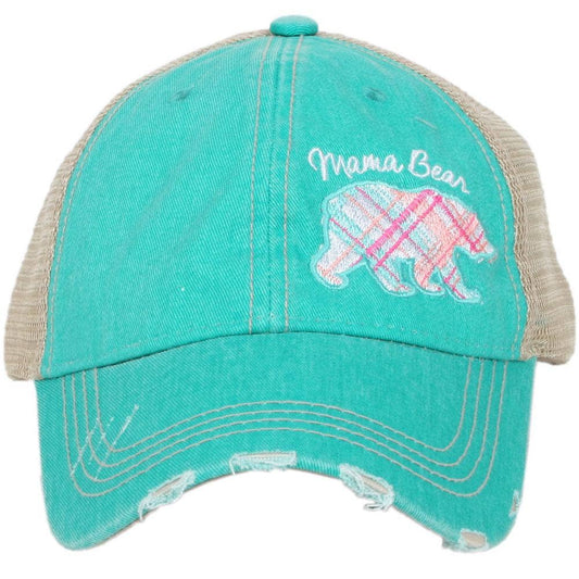 Mama Bear Pastel Plaid Mother’s Day Trucker Hats