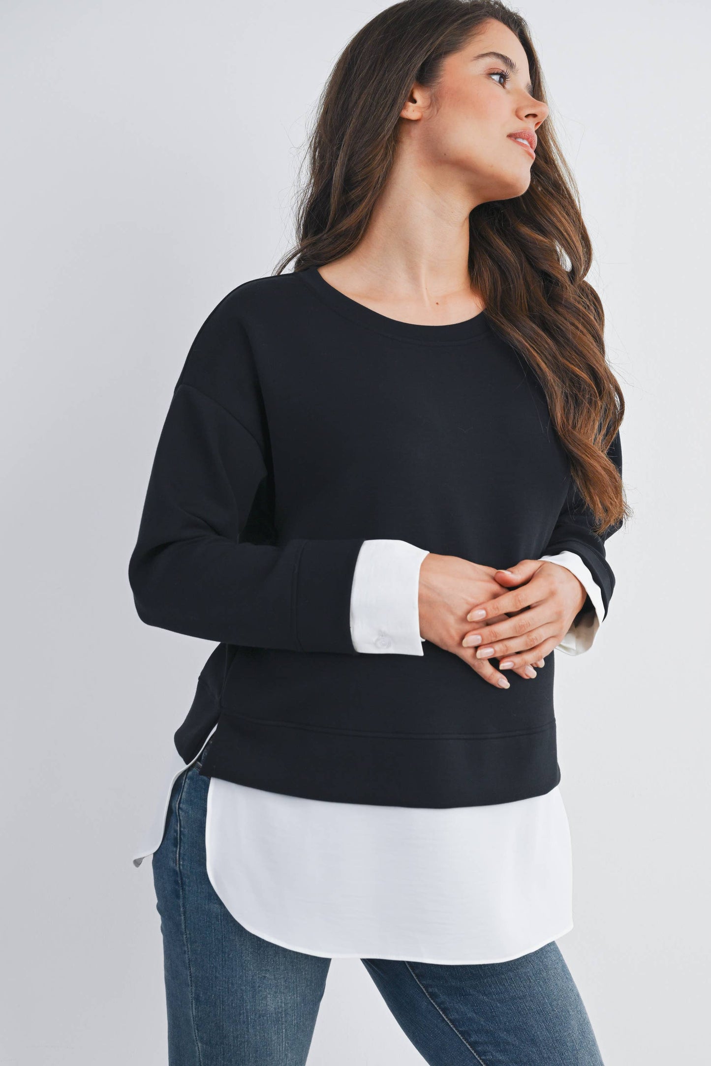 Maternity Twofer Pullover Top