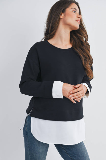Maternity Twofer Pullover Top