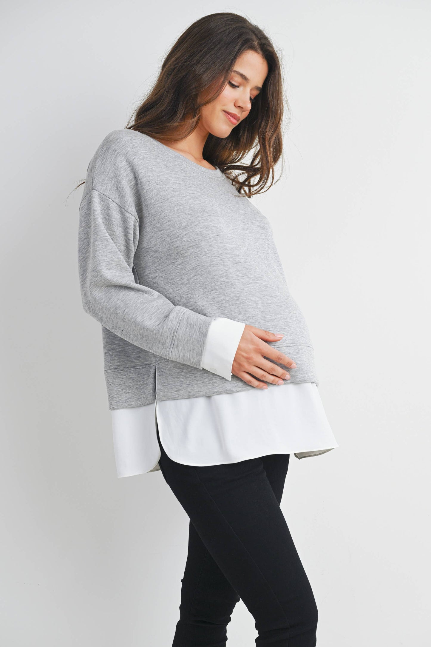 Maternity Twofer Pullover Top