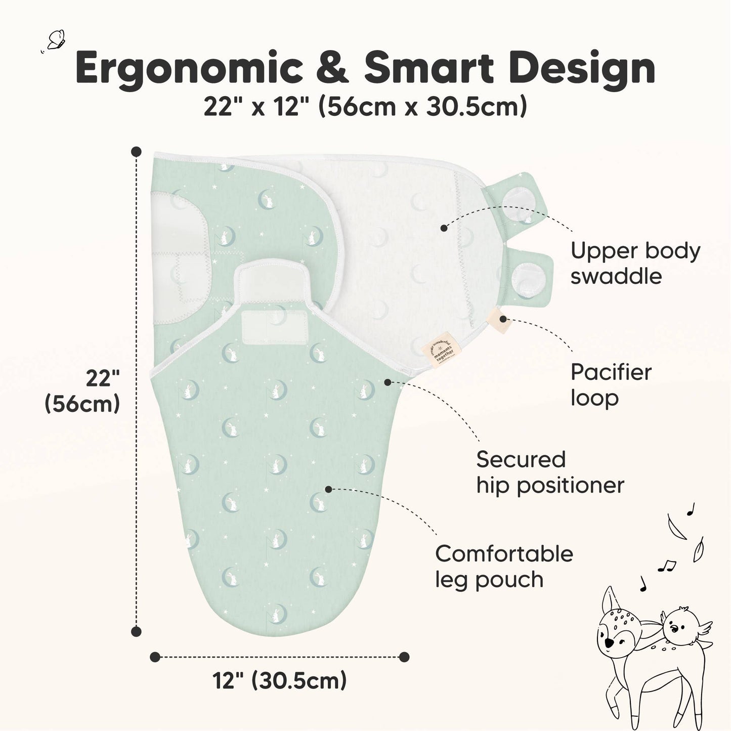 3pk Soothe Baby Swaddles 0-3 Months, Sleep Sack for Newborns