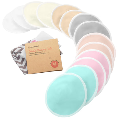 Pastel colored nursing pads and their included wet bag