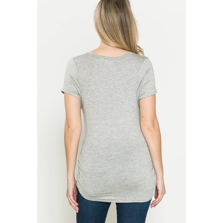 "Preggers" Shirring Ruched Maternity Graphic Tee